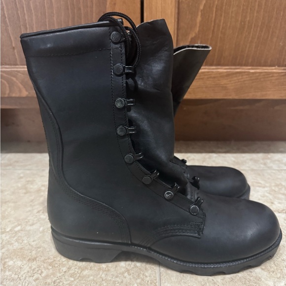 Ro-Search Mens Vintage Black Leather Army Combat Boots Sz 6